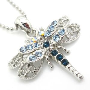 Dragonfly Crystal Necklace